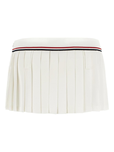 Shop Miu Miu Pleated Mini Skirt In White