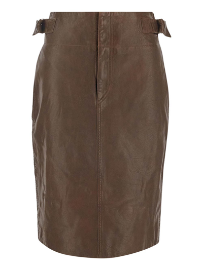 Shop Isabel Marant Étoile Bertille Skirt In Brown