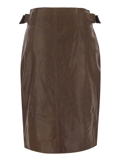 Shop Isabel Marant Étoile Bertille Skirt In Brown
