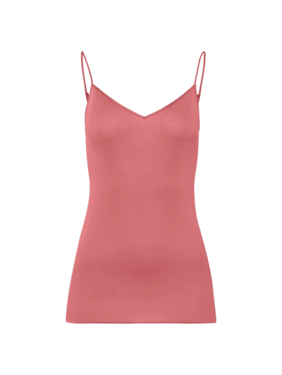 Shop Hanro Women's Cotton Seamless V-neck Camisole In Sweet Pepper