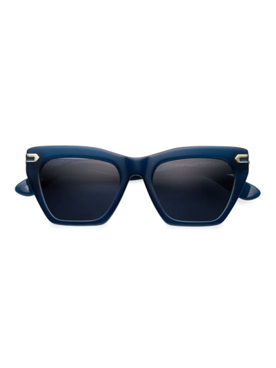 Shop Feroce Women's Heather 51mm Squared Cat Eye Sunglasses In Marine