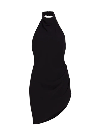 Shop Amanda Uprichard Women's Samba Ruched Halter Minidress In Black