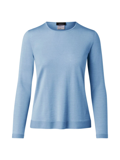 Shop Akris Women's Cashmere-silk Sweater In Ice Blue