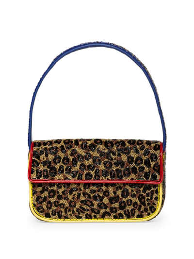 Shop Staud Women's Tommy Leopard Beaded Bag