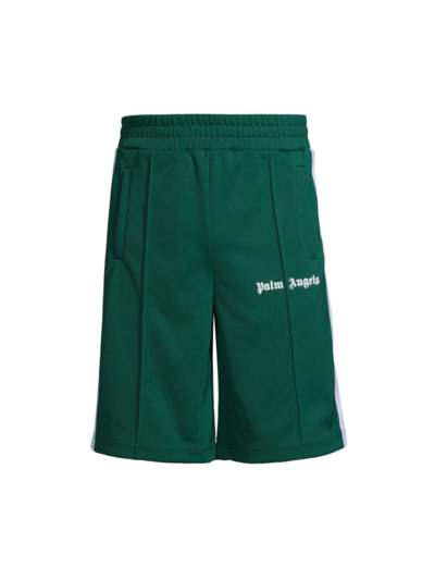 Shop Palm Angels Men's Classic Track Shorts In Green White