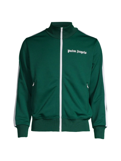 Shop Palm Angels Men's Classic Track Jacket In Green White