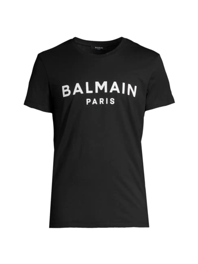 Shop Balmain Logo Cotton T-shirt In Neutral