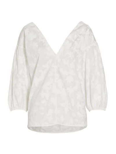 Shop Michelle Smith Women's  X Saks Amalfi Three-quarter Sleeve Top In White