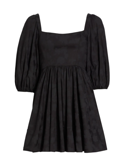 Shop Michelle Smith Women's  X Saks Claudia Balloon-sleeve Minidress In Black