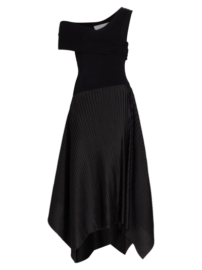 Shop Az Factory Women's One-shoulder Asymmetric Midi-dress In Black
