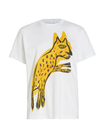 Shop Az Factory Women's Pouncing Cheetah T-shirt In White