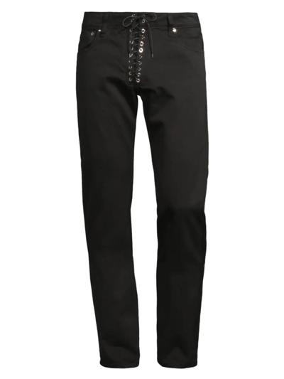 Shop Ludovic De Saint Sernin Men's Lace-up Jeans In Black