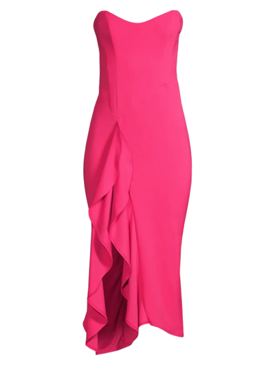 Shop Katie May Women's Strapless Crepe Midi-dress In Pink Punch