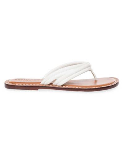 Shop Bernardo Women's Miami Leather Thong Sandals In White