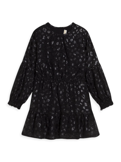 Shop Michael Michael Kors Little Girl's & Girl's Flounced Dress In Black