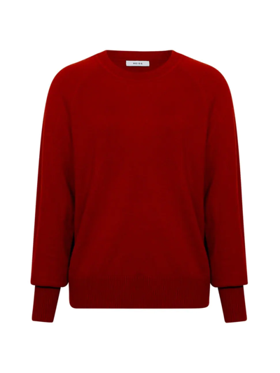 Reiss Audrey Knit Crewneck Sweater In Red | ModeSens