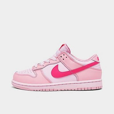 Shop Nike Little Kids' Dunk Low Casual Shoes In Medium Soft Pink/pink Foam/hyper Pink