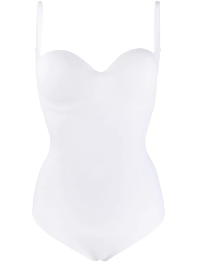 Wolford Mat De Luxe Thong Bodysuit In White | ModeSens