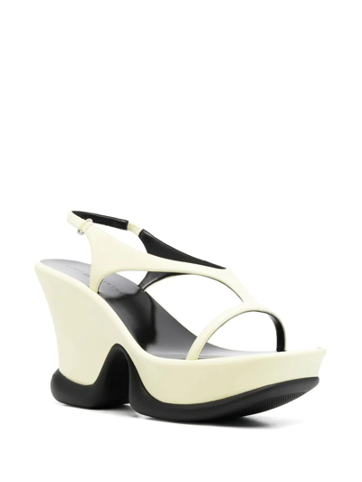 Shop Stella Mccartney Shroom Slingback Wedge 110mm Sandals In Yellow