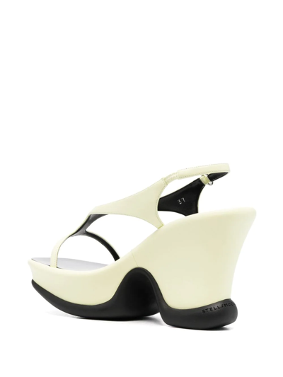 Shop Stella Mccartney Shroom Slingback Wedge 110mm Sandals In Yellow