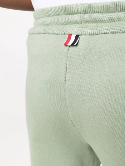 Shop Thom Browne Logo-patch Track Shorts In Green