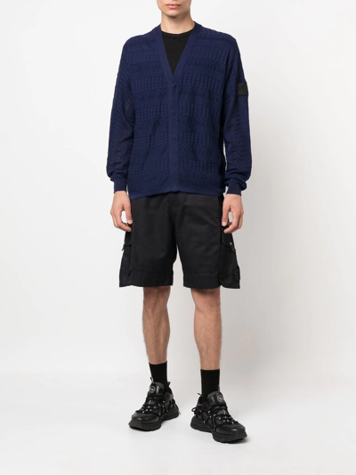 Shop Stone Island Shadow Project Knee-length Cargo Shorts In Blue