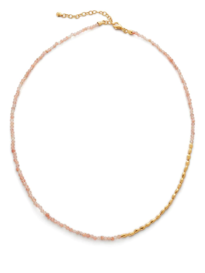 Monica Vinader Mini Nugget Gemstone Beaded Necklace In Gold