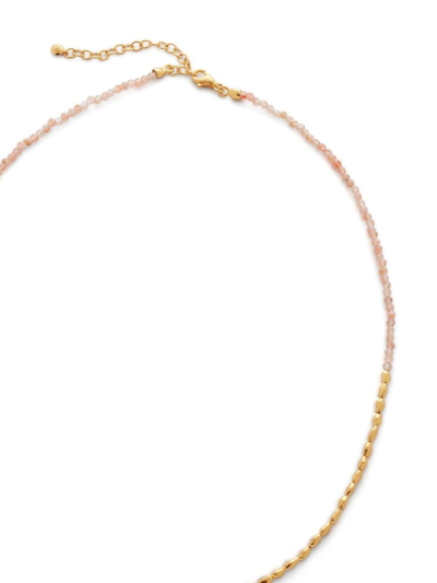 Shop Monica Vinader Mini Nugget Gemstone Beaded Necklace In Gold