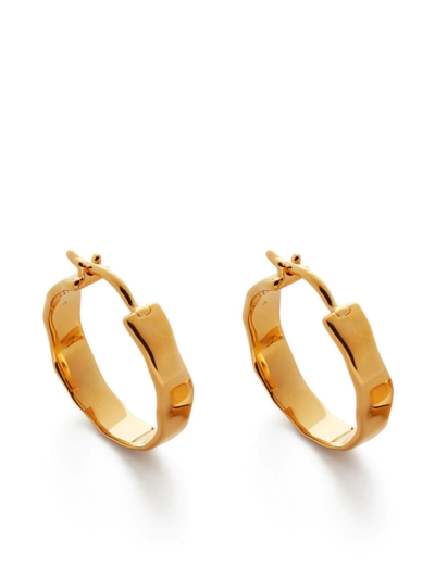 Shop Monica Vinader Siren Muse Wave Hoop Earrings In Gold