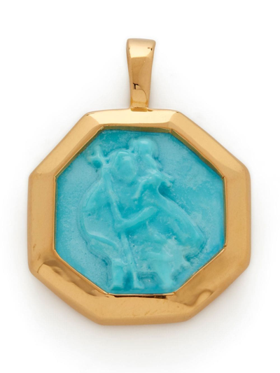 Shop Monica Vinader St Christopher Pendant In Gold