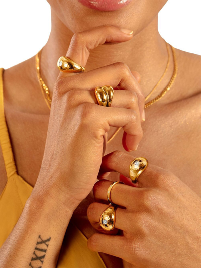 Shop Monica Vinader Deia Diamond Ring In Gold