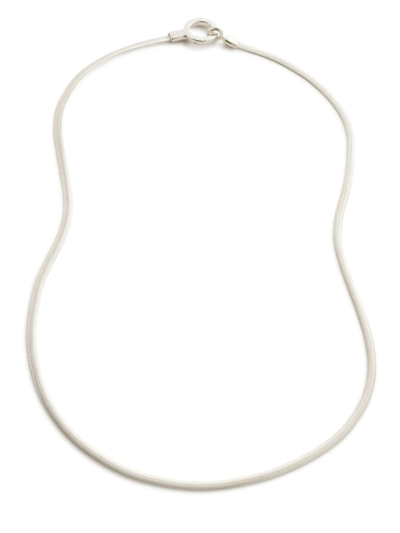 Shop Monica Vinader Snake Chain Necklace In Silver