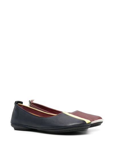 Shop Camper Colour-block Leather Ballerinas In Black