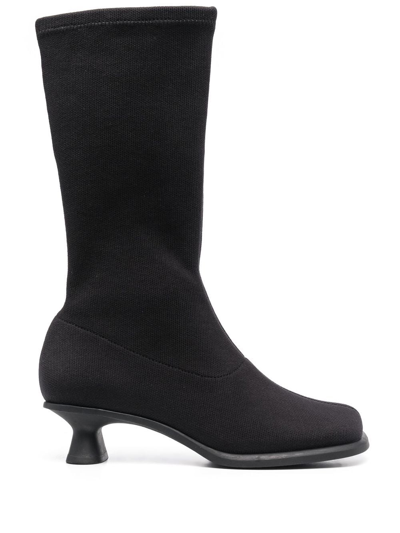 Shop Camper Square-toe 30mm Knee Boots In Black