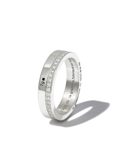 Shop Le Gramme 7g Diamond Line Polished Band Ring In Silver