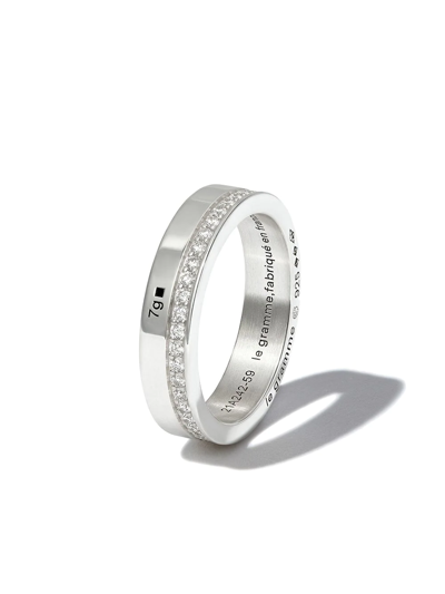 Le Gramme 7g Diamond Line Polished Band Ring In Silver