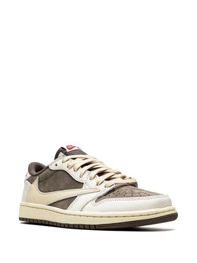 Shop Jordan X Travis Scott Air  1 Low Og "reverse Mocha" Sneakers In Brown