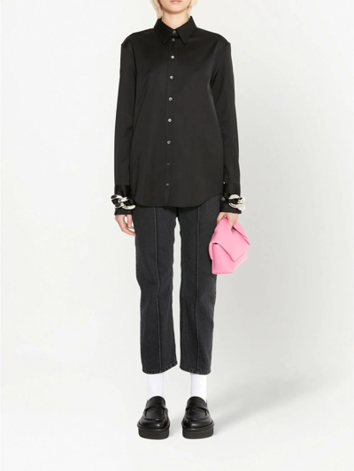Jw Anderson Chain-link Button Down Shirt In Black