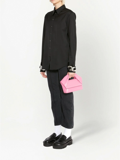 Jw Anderson Chain-link Button Down Shirt In Black