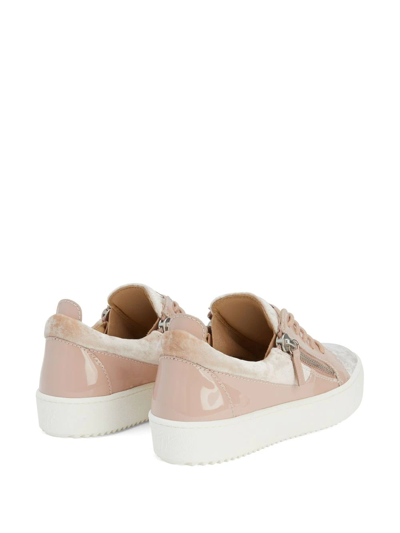 Shop Giuseppe Zanotti Gail Velvet Low-top Sneakers In Pink