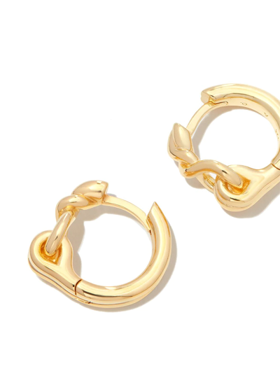 Shop Otiumberg Locked Hoop Earrings In Gold