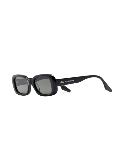 Shop Gentle Monster Bliss Rectangular Frame Sunglasses In Black
