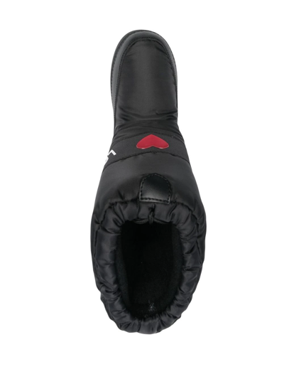 Shop Love Moschino Logo-appliqué Snow Boots In Black