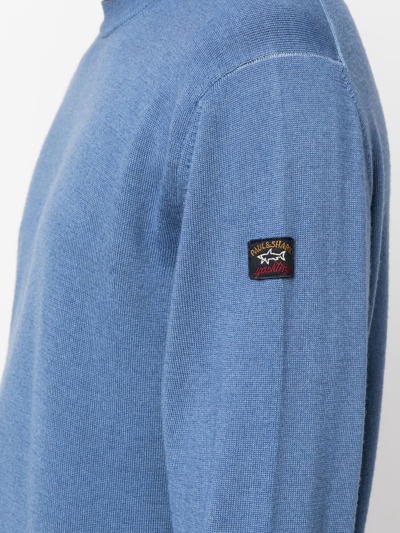 Shop Paul & Shark Logo-patch Jumper In Blue