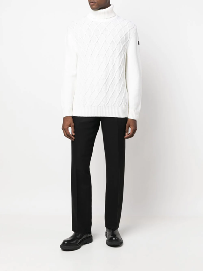 Paul & Shark Woollen Turtleneck Sweater In White