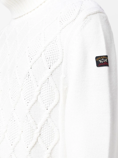 Paul & Shark Woollen Turtleneck Sweater In White