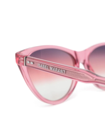 Shop Isabel Marant Eyewear Cat-eye Logo Sunglasses In Pink