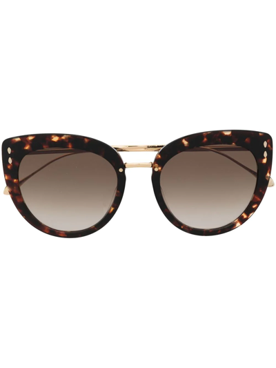 Shop Isabel Marant Eyewear Cat-eye Tinted Sunglasses In Brown