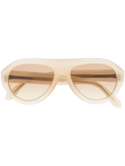 Shop Isabel Marant Eyewear Darly Pilot-frame Sunglasses In Neutrals