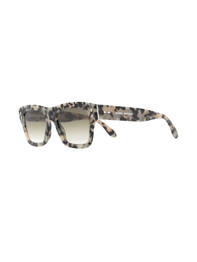 Shop Isabel Marant Eyewear Tortoiseshell-effect Tinted Sunglasses In Neutrals